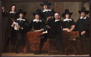 Prezident Amsterodamského cechu obchodníků s vínem (Nizozemsko). Obraz Ferdinand Bol (1616-1680), olej na plátně, kolem roku 1659. Nizozemské umění