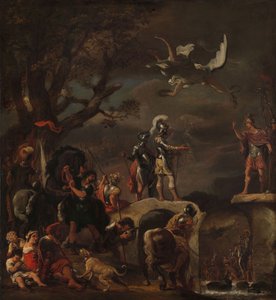 Mírová jednání mezi Claudius Civilis a Quintus Petillius Cerealis na zbořeném mostě, 1658-62 od Ferdinand Bol
