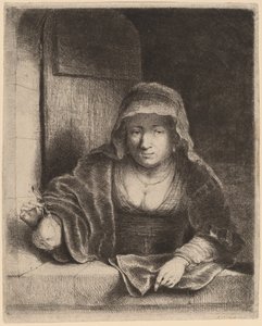 Žena s hruškou od Ferdinand Bol
