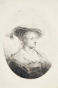 Mladá dáma s opeřeným kloboukem, 1644 od Ferdinand Bol