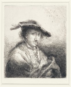 Mladý muž s opeřeným kloboukem, 1642 od Ferdinand Bol