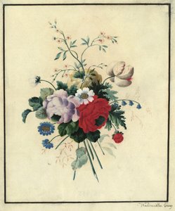 Růže, tulipány, kopretiny od Ferdinand Georg Waldmüller