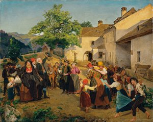 Rozloučení nevěsty s domem jejích rodičů - Höldrichsmühle od Ferdinand Georg Waldmuller