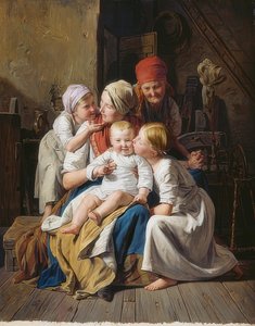 Babské radosti. 1852 od Ferdinand Georg Waldmuller