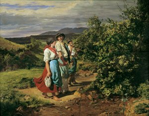 Návrat z práce (The Lovers at the Crossroads) od Ferdinand Georg Waldmuller