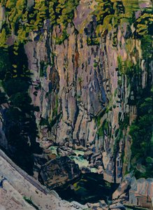 Soutěska Aare od Ferdinand Hodler
