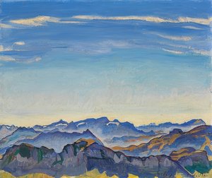 Waadlandské Alpy od Rochers de Naye. 1917 od Ferdinand Hodler