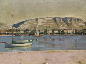 Ženevský přístav a Saleve od Ferdinand Hodler