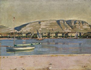 Ženevský přístav a Saleve, 1878 od Ferdinand Hodler
