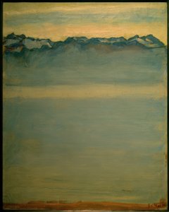 Ženevské jezero se Savojskými Alpami od Ferdinand Hodler