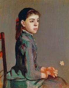 Mladá dívka - Louise Duchosal. 1885 od Ferdinand Hodler