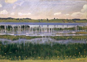 Jezero Burgäschi poblíž Langenthal, kolem roku 1901. od Ferdinand Hodler