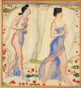 Studie pro "Die Cempfindung I", c.1901-02 od Ferdinand Hodler