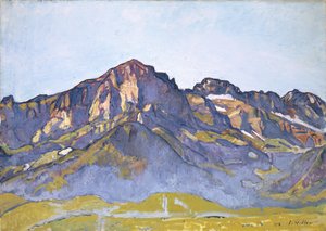 Dents Blanches v Champéry v ranním slunci, 1916 od Ferdinand Hodler
