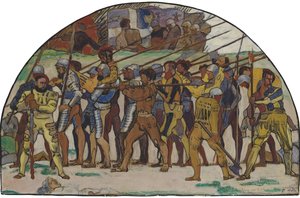 The Retreat from Marignano Variant, cca 1897 od Ferdinand Hodler