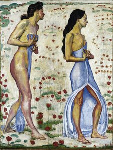 Dvě ženy v květinách Emotion 1a, 1901-1906 od Ferdinand Hodler