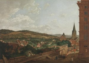 Pohled od zámku Aschaffenburg na Pfaffenberg a svatou Agátu (Aschaffenburský cyklus) od Ferdinand Kobell