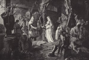 Frithjof bei Konig Ring (Frithjof v síni King Ring) (rytina)