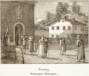 Neděle: Jít do kostela u Berchtesgadenu od Ferdinand Olivier
