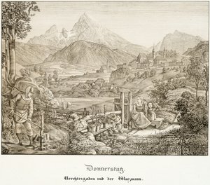 Čtvrtek: Berchtesgaden a Watzmann od Ferdinand Olivier