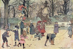 Hry colin-aillarda, skákání přes švihadlo, balón a písek ve veřejné zahradě, v Imagier de l