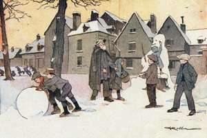 Snow, in Picture Book of Childhood, c.1900 (rytina) od Ferdinand Raffin