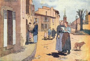 Pošťák, v Obrázkové knize dětství, kolem roku 1900 (rytina)