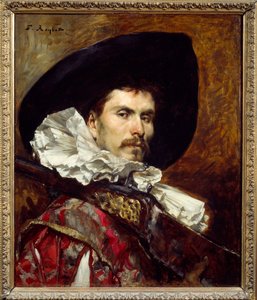 Harkebuzér v 17. století Malba Ferdinanda Roybeta (1840-1920) Lyon 19. století, Musee des Beaux Arts