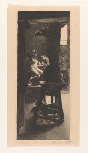 V sochařově ateliéru (původní název na objektu) od Ferdinand Schmutzer (signed by artist)