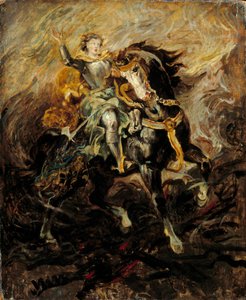 Clorinde zasahující, aby zachránila Olinde a Sophronia Ilustrace scény Torquata Tassa „La Jerusalem delivree“ (La gerusalemme liberata). Obraz Eugene Delacroix (1798-1863) 19. století Sun. 0,61x0,5m od Ferdinand Victor Eugene Delacroix