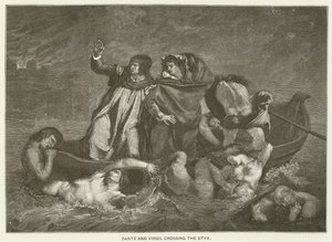 Dante a Virgil překračují Styx od Ferdinand Victor Eugene Delacroix