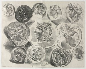 List dvanácti starožitných medailí, 1825. od Ferdinand Victor Eugene Delacroix