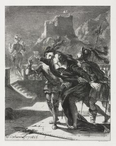 Hamlet: Hamlet spěchá následovat ducha svého otce, 1835. od Ferdinand Victor Eugene Delacroix