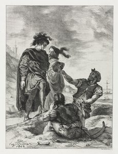 Hamlet: Hamlet a Horatio s kopači hrobů, 1843. od Ferdinand Victor Eugene Delacroix