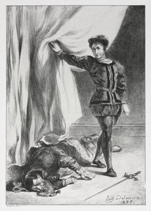 Hamlet: Hamlet a mrtvola Polonia, 1835. od Ferdinand Victor Eugene Delacroix