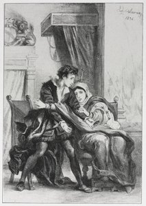 Hamlet: Hamlet a královna, 1834. od Ferdinand Victor Eugene Delacroix