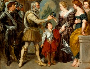 Henri IV. Udělení regentství Marii deMedici (po Rubensovi), kolem 1830-4 od Ferdinand Victor Eugene Delacroix