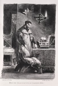 Ilustrace pro Fausta: Faust v jeho šatně, 1828. od Ferdinand Victor Eugene Delacroix