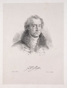 Ilustrace pro Faust: Frontispis - Portrét Johanna Wolfganga von Goethe, 1828. od Ferdinand Victor Eugene Delacroix