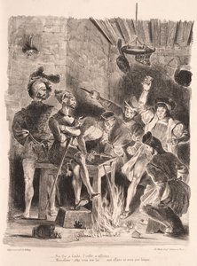 Ilustrace pro Fausta: Méphistophélés ve studentské krčmě, 1828. od Ferdinand Victor Eugene Delacroix