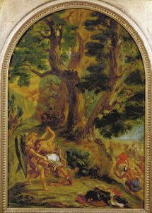 Jákob bojuje s andělem (olejové skici) od Ferdinand Victor Eugene Delacroix