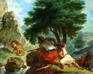 Lov lva v Maroku, 1854