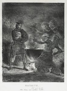 Macbeth Consulting the Witches, 1825. od Ferdinand Victor Eugene Delacroix