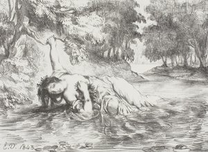Oféliina smrt, 1843 od Ferdinand Victor Eugene Delacroix