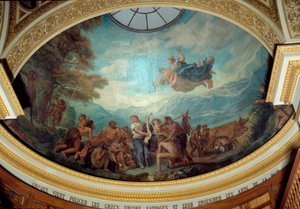 Orphee přichází hlídat stále divoké Řeky a učit umění míru Freska od Eugena Delacroixe (1798-1863) zdobící kopuli knihovny Národního shromáždění (Palais Bourbon) 1843 Paříž od Ferdinand Victor Eugene Delacroix