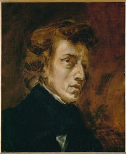 Portrét Fryderyka Chopina ... od Ferdinand Victor Eugene Delacroix