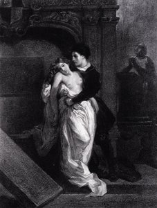 Romeo a Julie - rytina Eugena Delacroixe od Ferdinand Victor Eugene Delacroix