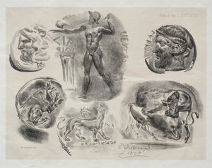 List se šesti starožitnými medailemi, 1825. od Ferdinand Victor Eugene Delacroix