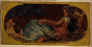 Skica pro Salon de la Paix na pařížské radnici: Minerve, mezi lety 1849 a 1852 (olej na plátně) od Ferdinand Victor Eugene Delacroix