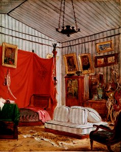 Studie pro Interieur se dvěma portréty (malba, kolem roku 1834) od Ferdinand Victor Eugene Delacroix